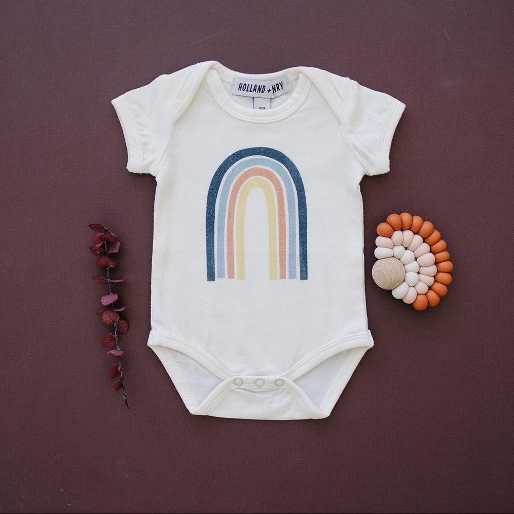 Rainbow baby bodysuit organic cotton
